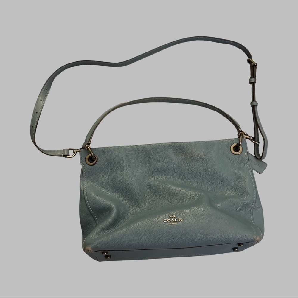 COACH Clarkson Teal Leather Hobo Bag